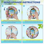 FLAGWIX Christmas Garden Gifts for Grandma - Nana's Garden 3D Stainless Steel Metal Wind Spinners 12 in - Gardening Grandma Christmas Birthday Gifts for Women Nana Gigi, Grandmother Gift Ideas