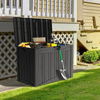 50GAL Black Deck Box with Unique Pattern and Lock Hole - Waterproof, Durable Resin Construction, SGS Sun Protection, Ideal for Storing Outdoor Furniture Covers, Effortless Assembly