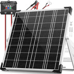 Voltset 12V Solar Battery Charger - 20W Waterproof Solar Power Trickle Charger Battery Maintainer Tender with Smart Charge Controller - Solar Panel Kit for Car RV Boat Marine Trailer Automotive