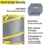 JARDINEER 30-Gallon Collapsible Trash Can for Camping Garbage, Pop Up Garden Bag Resuable, Lawn Set include Yard Waste Container, Leaf Scoops and Gloves