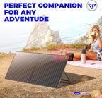 VOLTSET 100 Watt 12 Volt Portable Solar Panel with Waterproof 10A Charger Controller, Foldable 100W Solar Charger Suitcase with H-Bracket for Power Station, Car, Camping, RV, Boat and Outside