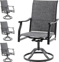 Soohow Patio Dining Chairs Set of 4, Swivel Outdoor Patio Chair with Paded Textilene Fabric, All Weather Outdoor Seats Ergonomic Comfort, Perfect Seats for Backyard, Balcony, and Garden