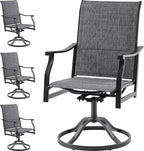 Soohow Patio Dining Chairs Set of 4, Swivel Outdoor Patio Chair with Paded Textilene Fabric, All Weather Outdoor Seats Ergonomic Comfort, Perfect Seats for Backyard, Balcony, and Garden