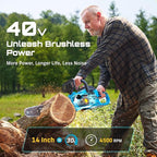 SEESII 40V 16-Inch Cordless Chainsaw: Brushless Electric Chain Saws with 2×4.0Ah Batteries & Charger, Tool-Free Chain Tension, Auto Oiling, for Tree Trimming, Wood Cutting, Yard Work