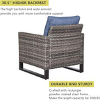 HUMMUH 7 Piece Patio Furniture Set with Fire Pit Table 41in 55,000 BTU,Wicker Outdoor Conversation Sets - Outdoor Chairs Set of 2 Patio Sofa for Porch,Garden,Backyard