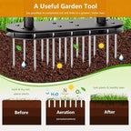 seasky Lawn Aerator Spike Metal Manual Dethatching Lawn Aerator Tool with 15 Iron Spikes Spring-Loaded Design Grass Aerator Tools for Yard, Patio, Garden Tool (15 Nails)
