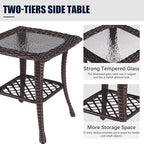 LayinSun 5 Pieces Outdoor Patio Furniture Set, Rattan Wicker Sectional Swivel Rocker Chairs Sets