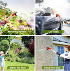 GREEN MOUNT Watering Wand, Heavy Duty Garden Hose Wand with 8 Spray Patterns, 16-Inch Hose Sprayer Nozzle with Flow Control, Ideal for Lawn and Garden Use, Red