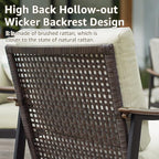 NATURAL EXPRESSIONS 5 Pieces Patio Furniture Set, Outdoor Furniture Sofa Sectional Modern Metal Patio Conversation Set with High Back Wicker Backrest & Loveseat for Balcony, Backyard, Deck, Porch
