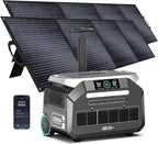 IEE P3200 3200W Solar Generator with 2x200W Panels included, 2048Wh Solar Power Station with 4*3200W AC Outlets (6400W Peak), 1800W Fast Charging, APP Control Emergency Power for Home, Camping & RVs