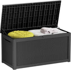 260 Gallon Outdoor Storage Box – Resin Deck Box with Lockable Lid, Waterproof Patio Furniture Storage for Tools, Garden & Yard Organization