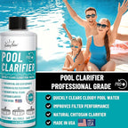 Pool Clarifier - Natural Chitosan Clarifier, Swimming Pool Cleaner Liquid, Cloudy Pool Water Treatment, Pool Chemicals for Inground Pools & Above Ground Pools, 32oz