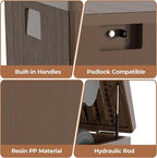 28 Gallon Outdoor Storage Box, Lockable Resin Deck Box Indoor and Outdoor Use, Waterproof Patio Deck Storage Box For Package Delivery, Furniture Cushions, Garden Tools, Pool Accessories