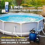XtremeClear Chlorine Tablets 1 Inch 1.5 lbs for Swimming Pools, Long-Lasting Stabilized 1" Chlorinating Tablets for Spa Hot Tub Chemicals, Small Pool
