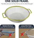 Round Soil Sifter for 5-Gallon Bucket (1/8-inch Mesh), Stainless Steel Garden Sieve with Handles