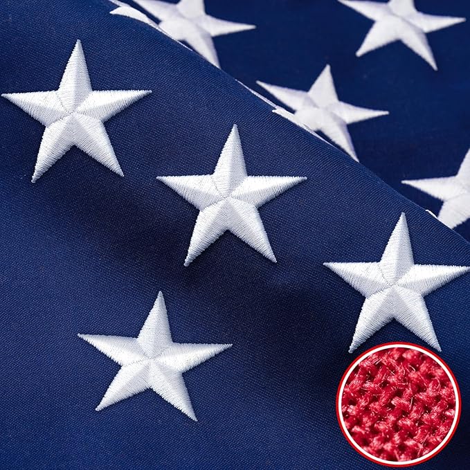 American Flag 20x30 ft TearProof Series, Heavy Duty Tough Spun Polyester USA Flags High Wind, US Flags for Outside Outdoor with Durable Embroidered Stars Sewn Stripes, 7 Brass Grommets
