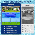 Pool Pillow for Above Ground Pool, 4 x 8 FT Ultra Thick Pool Pillow with PVC Material 0.5mm Thick Cold-Resistant Winter Pool Pillow for Above Ground Pools and Winterizing （2x16ft Rope）