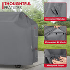 Unicook Gas Grill Cover for Outdoor Grill, 60 Inch BBQ Cover, Heavy Duty Waterproof, Fade Resistant Barbecue Protector Compatible with Weber Char-Broil Nexgrill BBQs up to 58" Wide, Gray