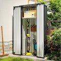 Aoxun 22 Cu.Ft Outdoor Storage Cabinet Outdoor Metal Shed with 2 Adjustable Shelves 3 Layer Indoor& Outdoor Waterproof Vertical Storage Shed for Patio Garden, Garage, Porch (Dark, 2.5'x1.5')