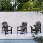 Stackable Adirondack Chairs Set of 4, Space Saving HDPE All-Weather Fire Pit Chair with Cover for Outdoor Lawn Porch Deck
