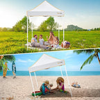 Hoteel 6.6 x 6.6 Pop up Canopy,Easy Up Heavy Duty Canopy with 4 Sidewalls,Upgrade Hexagonal Tube UPF50+ 1500mm Waterproof,Outdoor Canopy Tent with Carry Bag for Commercial Events,Beach,Camping,White