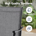 Soohow Outdoor Dining Chairs Set of 2, 360°Swivel Patio Dining Chair with Textilene Fabric, Outdoor Metal Armchair All Weather Resistant, Ergonomic Comfort, Perfect for Patio, Backyard, Balcony