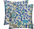 RSH DECOR: Square Throw Pillows Set of 2 | 17” x 17” | All-Weather Spun Fabric | Water and Fade-Resistant | Outdoor Accent Pillows for Patio Furniture | Blue Elephant Bohemian