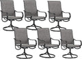 Sophia & William Patio Chairs Patio Dining Chairs Set of 6 Swivel Patio Chairs Textilene High Back Support 300lbs for Lawn Garden Backyard Weather Resistant-Black Metal Frame