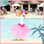 Princess Porch Goose Outfits Summer Goose Clothes, Cute Goose Outfit with Tutu Saree Goose Costume Fits 17-23 inches for Outdoor Garden Lawn Art Decor(Pink)