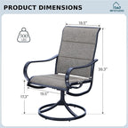 MFSTUDIO Swivel Patio Dining Chairs Set of 8, Outdoor Dining Chairs with Padded Textilene Fabric & Sturdy Metal Frame, All Weather Outdoor Sling Furniture Chairs for Deck, Lawn and Backyard