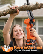 8-INCH Mini Chainsaw Cordless, [3.0AH] Battery Powered Electric Chain Saw, Handheld Small Hand Saw for Wood Cutting Tree Trimming Branch Cutter [Auto Oiler] [Tool-Free Tensioner] [Brushless]