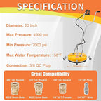 Tool Daily 20" Pressure Washer Surface Cleaner Dual Handle,Power Washer Surface Cleaner Attachment with 4 Wheels, Pressure Washer Accessory for Driveway Sidewalk Curb Deck Patio Cleaning, 4500PSI