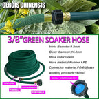 3/8” Soaker Hose 100 ft/Upgraded Rubber Hose Save 70% Water/Flexible Durable Garden Hose Quick Connect Fittings with Brass Ends/Ideal for Lawns,Trees,Vegetables,Gardens & Flower Beds