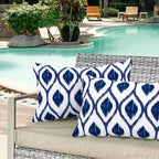 idee-home Outdoor Pillows with Inserts Included, Patio Outside Lumbar Pillows Waterproof Set of 2, 12 x 20 inch