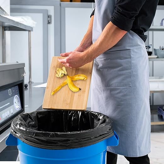 PRO&Family 20 Gallon Trash Can with Lid Round Ingredient Storage Containers Recycling Bin Kitchen Garbage Can Office Garbage Can Trash Barrel Plastic Barrel Yard Waste Bin Outdoor Trashcan (2, Blue)