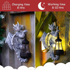 Goodeco Dragon Tree Hugger Solar Lantern Garden Statue - 9.3 Inch Resin Dragon Decor for Outdoor, Perfect Garden Gift & Yard Decor