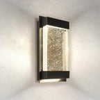 ASD LED 12 Inch Bubble Glass Wall Light Fixture | 22W 500LM 3000K-5000K 120V | 3CCT, Waterproof, Dimmable, Up-Down Glow, ETL Listed | Exterior Flush Mount Sconce, Outdoor-Indoor Lighting | Black