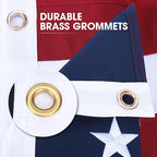 American Flag 3x5 FT,Weatherproof Heavy Duty Polyester Canvas Flags Ultra Durable Tear-Resistant, Deluxe Embroidered Stars & Sewn Stripes, Perfect for Outdoor Use with Brass Grommets
