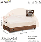 3-seater Outdoor Couch Cover,85"Wx38"Dx35"H Patio Sofa Cover,100% Waterproof Heavy Duty Patio Furniture Covers,Beige&Brown