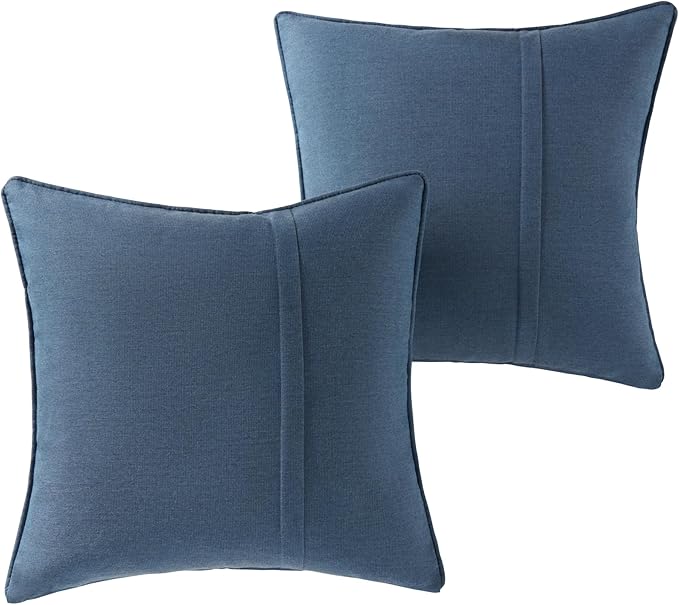 Greendale Home Fashions Sunbrella 20" Square Outdoor Throw Pillow with Removable Cover (Set of 2), Spectrum Denim 2 Count