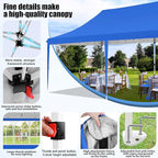 COBIZI 10x20 Pop Up Canopy with 6 Sidewall, Commercial Canopy UPF 50+ Waterproof Outdoor Gazebo with Carry Bag, Tents for Parties with Upgrade Frame, 3 Height Adjustable, Blue