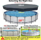 28 Ft Pool Cover, with Automatic Drain Round Pool Cover, One-Piece Quick Installation and Removal Above Ground Pool Cover, Preventing Waterlogging, UV Protected Solar Swimming Pool Cover