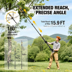 2-IN-1 Cordless 8-Inch Pole Saw & Chainsaw for DeWALT 20V MAX Battery - 1200W Brushless Motor, Total Reach of Max 15.9 FT, Lightweight, 8"&6"Electric Pole Saws for Tree Trimming Pruning (Tool Only)