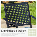 Sophia & William Patio Table and Chairs Set, Outdoor Dining Set for 4, 5 Piece Metal Patio Furniture, 37" Square Table with Wood-Like Tabletop(Beehive)