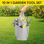 Blumway Garden Tool Sets, 10 Piece Heavy Duty Gardening Tool Set, Stainless Steel Gardening Hand Tools with Garden Tool Bag, Garden Tool Kit for Gardening Supplies,Ideal Garden Gifts for Women Men