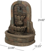 Merax 29" High Roman Tier Fountain, Outdoor Weather-Resistant Floor Fountain, Classic Design for Garden Patio Yard, Stone Gray