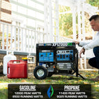 DuroMax XP12000HX 12,000-Watt Dual Fuel Portable Generator - Gas & Propane, Electric Start, Whole Home Power Backup, Transfer Switch Ready, RV & Emergency Ready