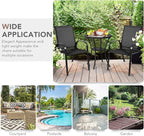 Tangkula 4 Piece Patio Dining Chairs, Outdoor Bistro Chairs W/Curved Armrests, Easy-to-Dry Fabric, Reinforced Steel Frame, Wide & Comfortable Camping Chairs for Garden, Poolside, Backyard (2, Black)
