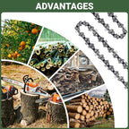 12 Inch Chainsaw Chain .050" Gauge, 3/8" LP Pitch, 45 Drive Links Compatible with Craftsman 358.34101,Echo CS-2511T,SUNJOE SWJ698E Greenworks,Poulan,Remington,Ryobi,12" Replacement Chain 4Pack