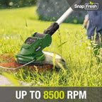 Electric Weed Wacker - SnapFresh 20V Cordless Weed Eater w/ 2.0Ah Battery & Fast Charger, Cordless Lawn Trimmer for Multi-Angle Cutting, Grass Edger for Garden & Yard